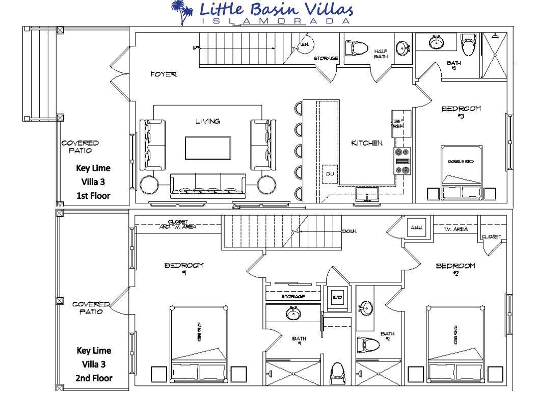 Floor Plan for Key Lime Villa 3